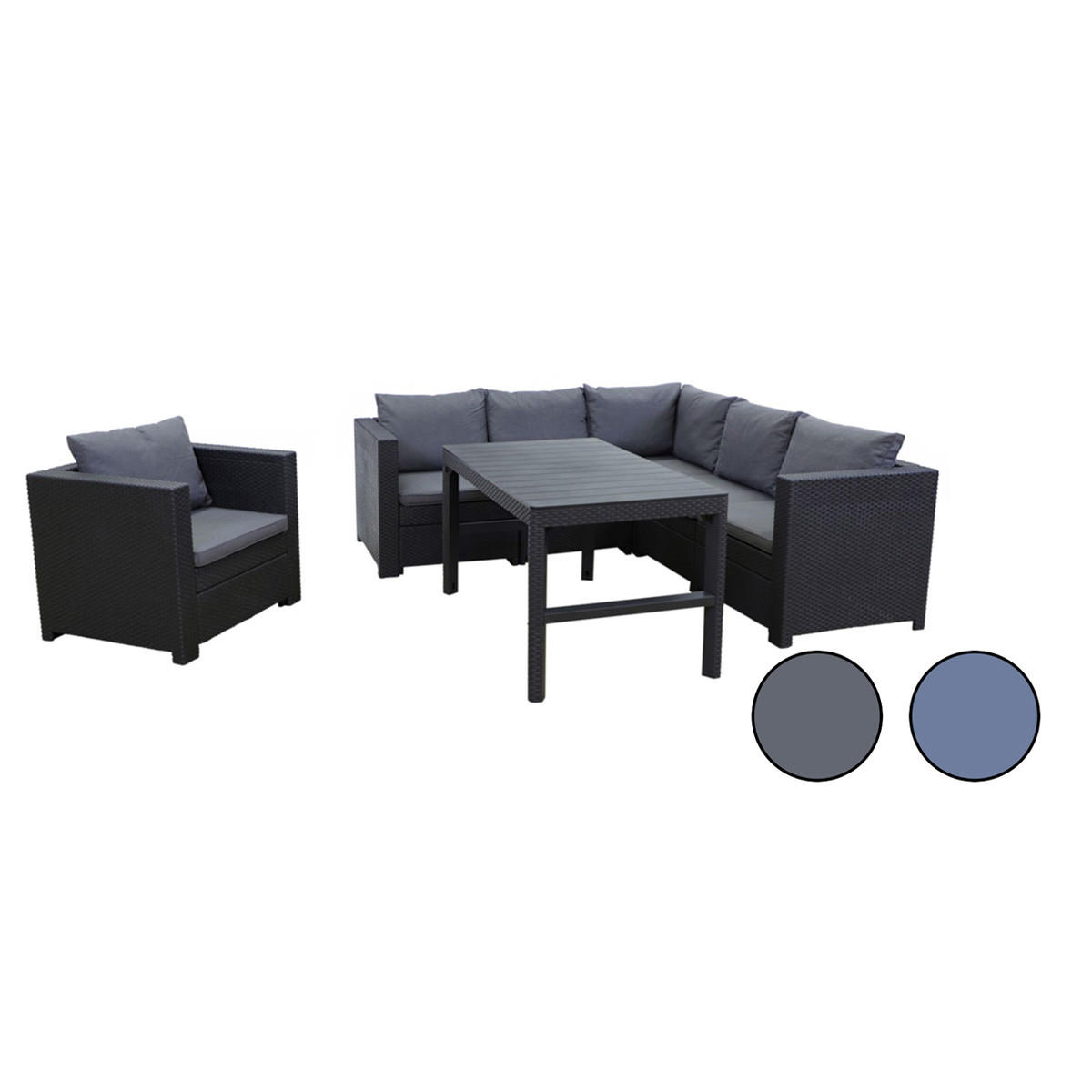 LOUNGESET Provence Inkl. Kissen in anthrazit - Grau, Kunststoff - Keter