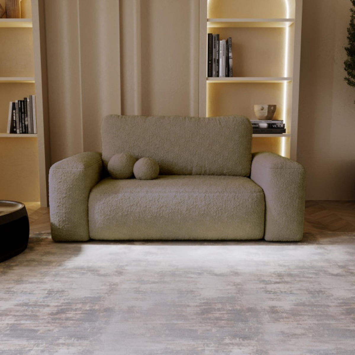 SOFA Dunkelbeige ILO Mit Schlaffunktion Und Bettkasten - Beige, Textil (190/94/110cm) - Sepro Meble
