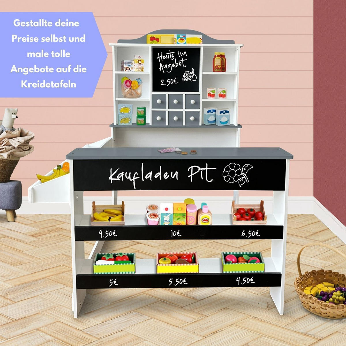 KAUFLADEN PIT in Grau Holz - Grau, Holzwerkstoff (93/120/96cm) - Coemo