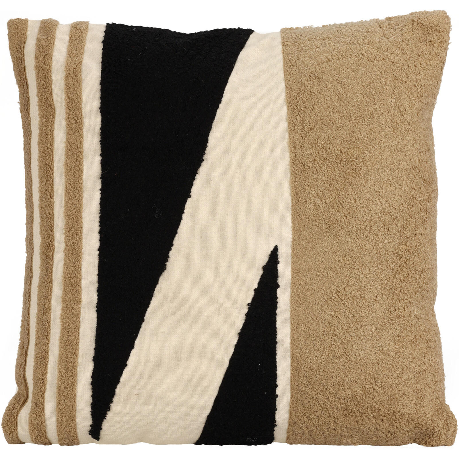DEKOKISSEN mit geometrischem Muster 43/43/9 cm - Beige, Naturmaterialen (43/43cm) - Home Styling Collection