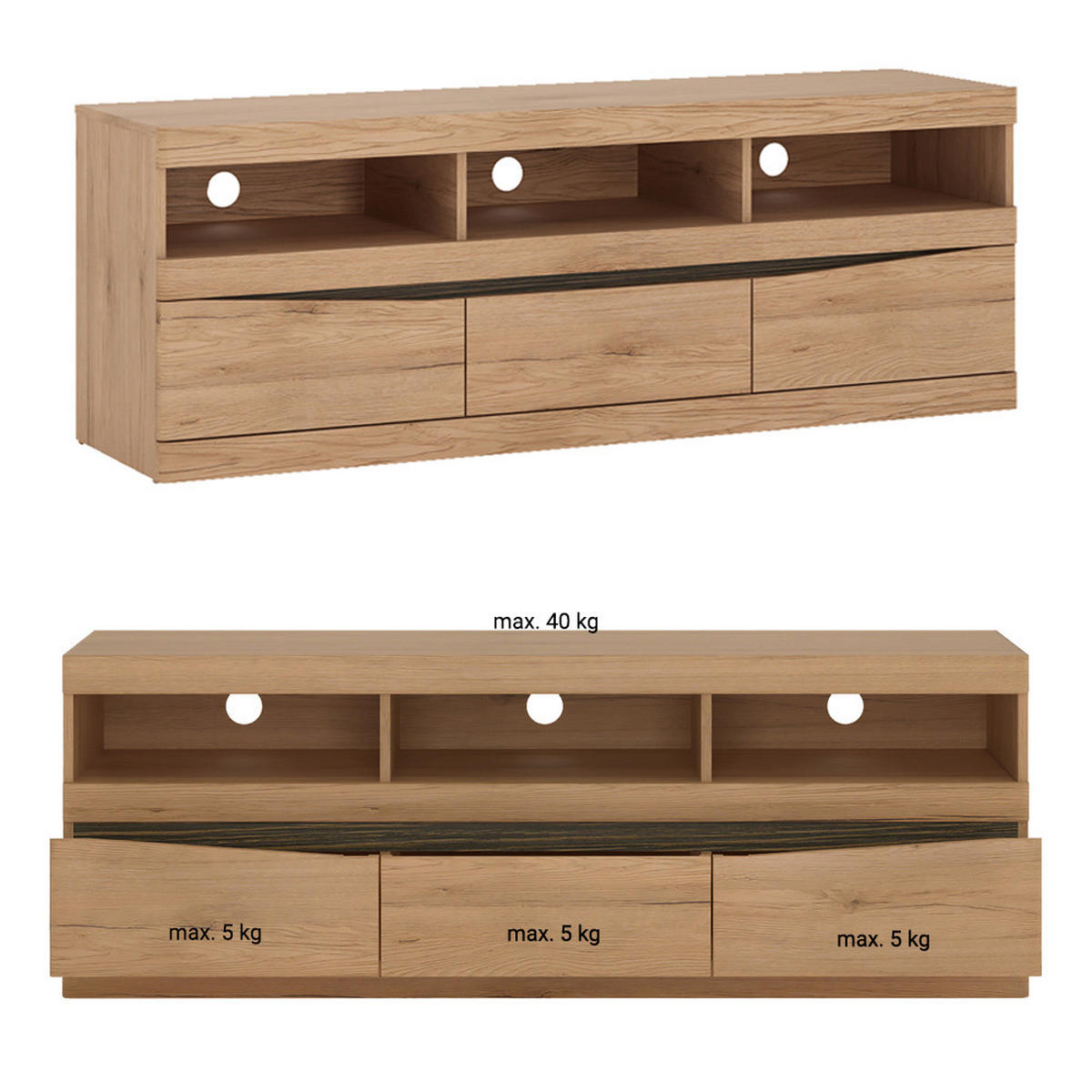 WOHNZIMMER-SET 4-TLG. Sanford-129 - Braun, Holzwerkstoff (504/197/40cm) - Lomado
