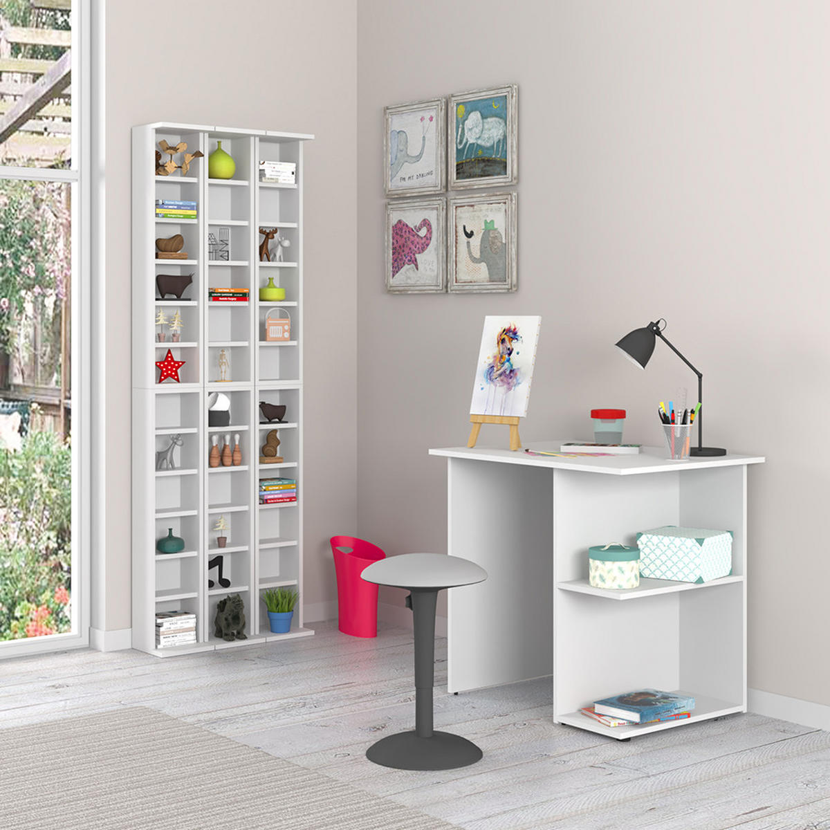 SCHREIBTISCH Simple Weiß 82 x 60 cm - Weiß, Holzwerkstoff (60/82/76cm) - Vicco