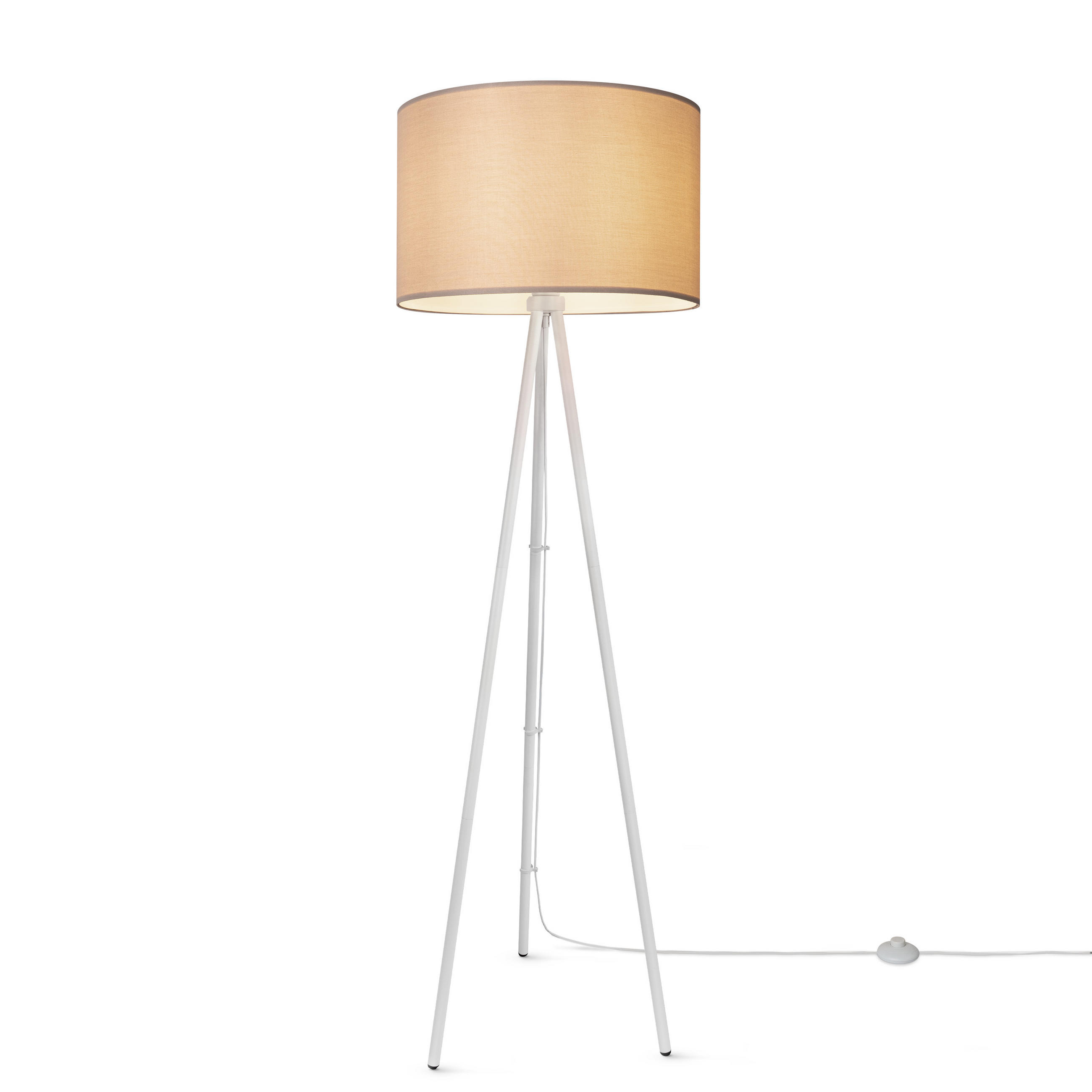 STEHLEUCHTE Trina Fl - Ecru/Weiß, Metall (41.7/36.7/148.5cm) - Paco Home