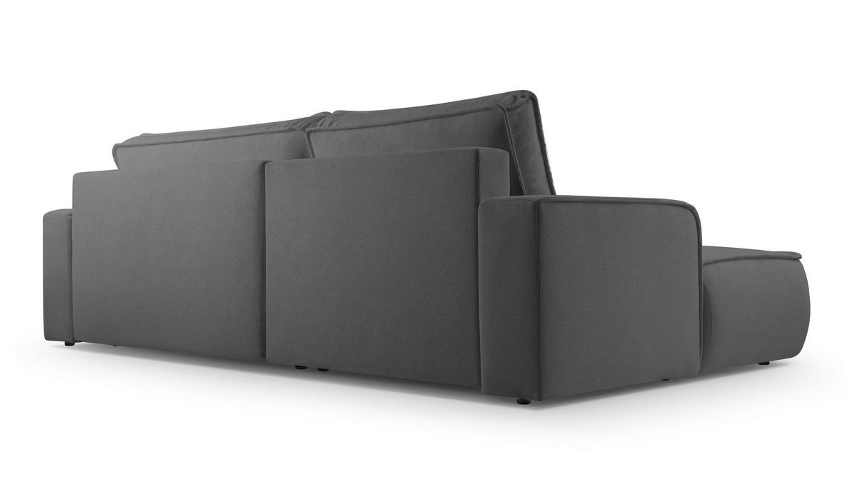 ECKSOFA L Form Ablia Dunkelgrau 267/168/87 cm mit Schlaffunktion L - Dunkelgrau/Schwarz, Kunststoff/Textil (168/267cm) - AX Living