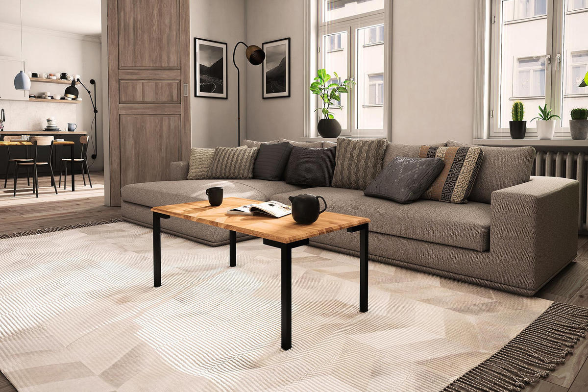 KAFFEETISCH LEON 80x60 Wildeiche - Wildeiche, Holz (60/80/48cm) - byoak