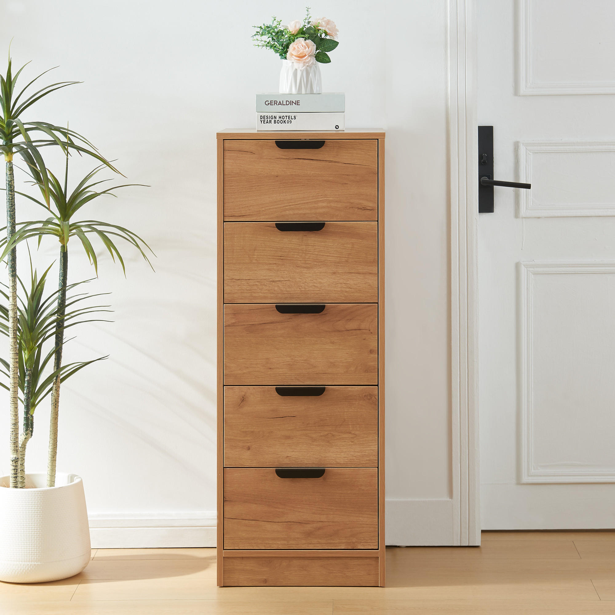KOMMODE Varkaus - Eichefarben, Holzwerkstoff (40/108/40cm) - [en.casa]