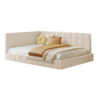 POLSTERBETT 140/200 cm in Beige mit Lattenrost und gepolstertem Rücken - Beige, Textil (140/200cm) - BEAOK