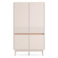 HIGHBOARD Dunea Kaschmirgrau/Eichenholzoptik 92 cm - Taupe, Holzwerkstoff/Metall (92/156/40cm) - Selsey