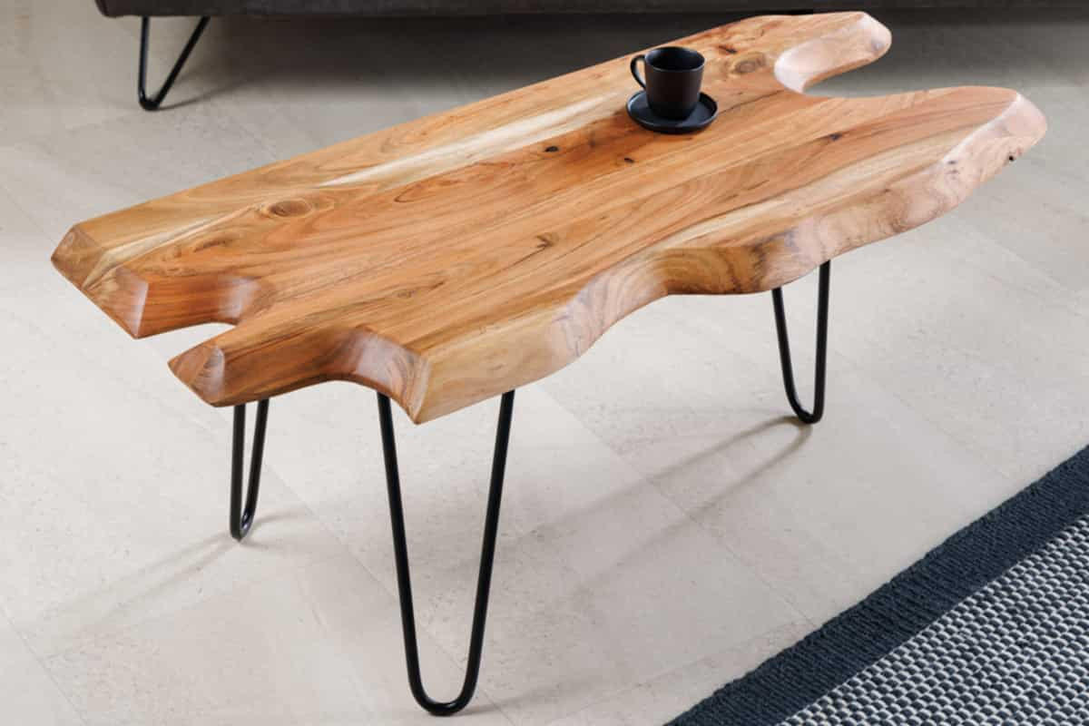 COUCHTISCH WILD Akazie rechteckig Natur 100cm - Braun, Holz/Metall (41/100/40cm) - riess-ambiente