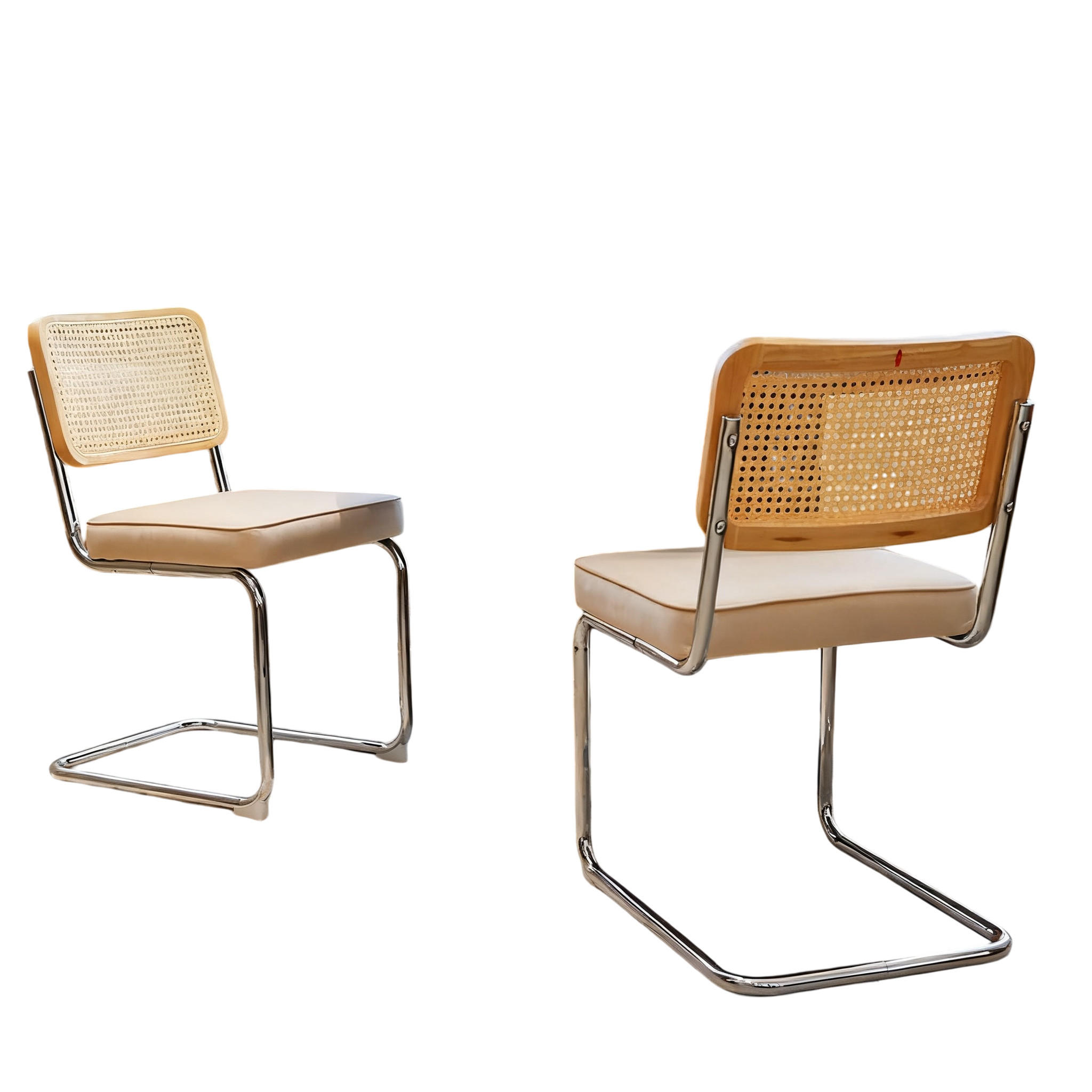 SCHWINGSTUHL DE-36902 2er-Set mit Rattan-Rückenlehne Beige - Beige, Metall (46.4/84.6/53cm) - ComfortXL