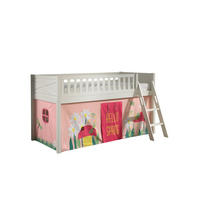 KINDERBETT Karyl 208x114x135 Massivholz Weiß Textilset Spring 1 - Hellrosa/Weiß, Holz (90/200cm) - 58aufmkessel