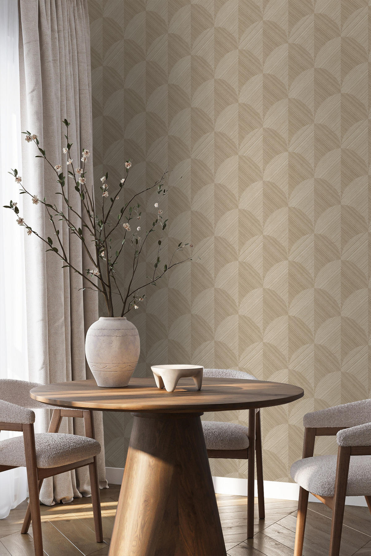 TAPETE 3D Muster 53 cm x 10.05 m - Beige, Papier (53/1000cm) - Origin Wallcoverings