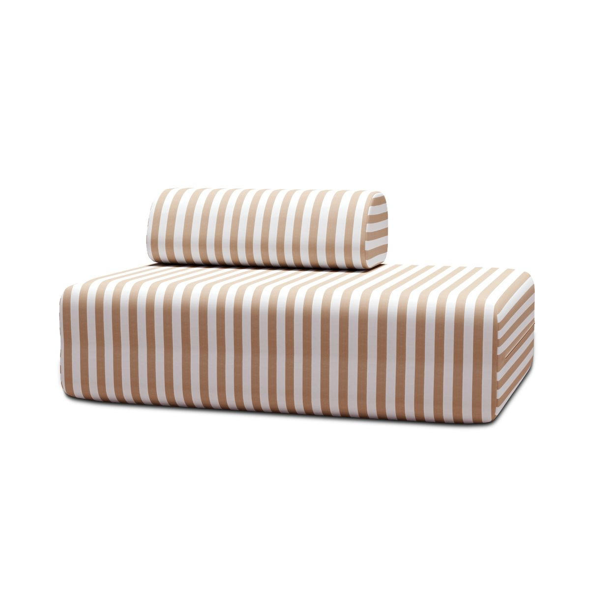 2-SITZER-GARTENSOFA mit Streifen, weiß und braun - Braun, Textil (95/70.5/148cm)