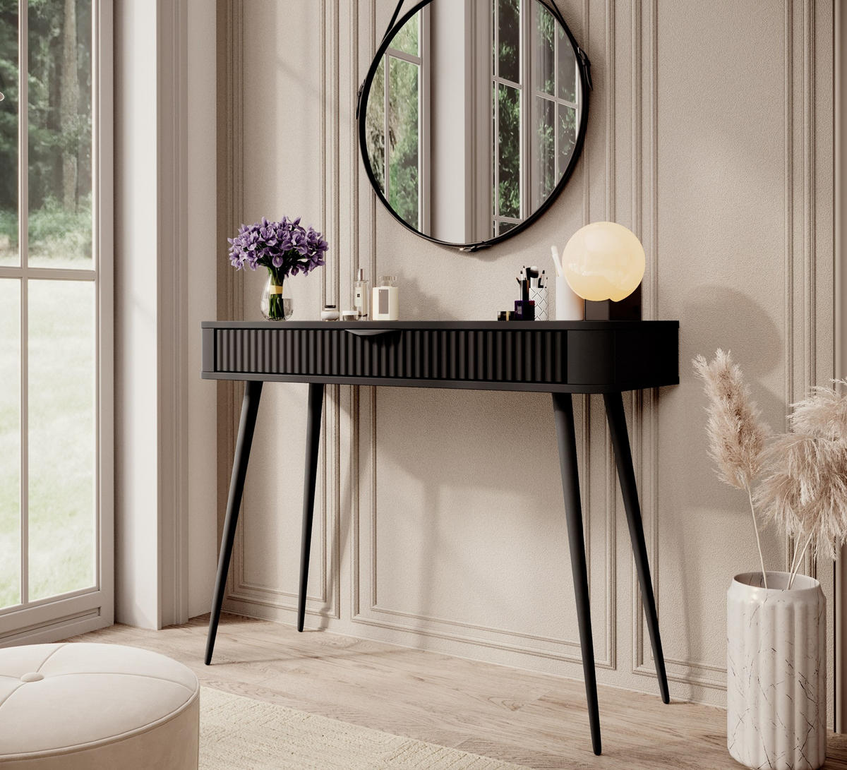 KONSOLE Schwarz Lena - Schwarz, Holzwerkstoff (1/100/78cm) - Sepro Meble