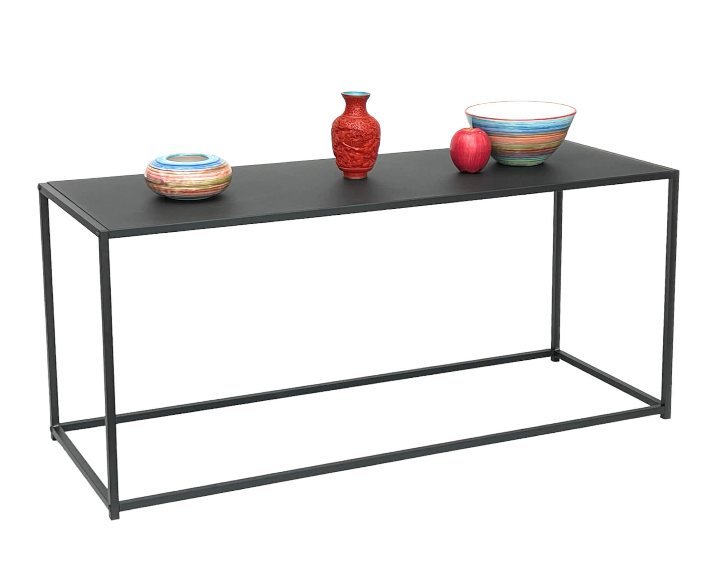 COUCHTISCH Schwarz Metall Eckig 110 x 50 x 40 cm - Schwarz, Metall (40/110/50cm) - DanDiBo