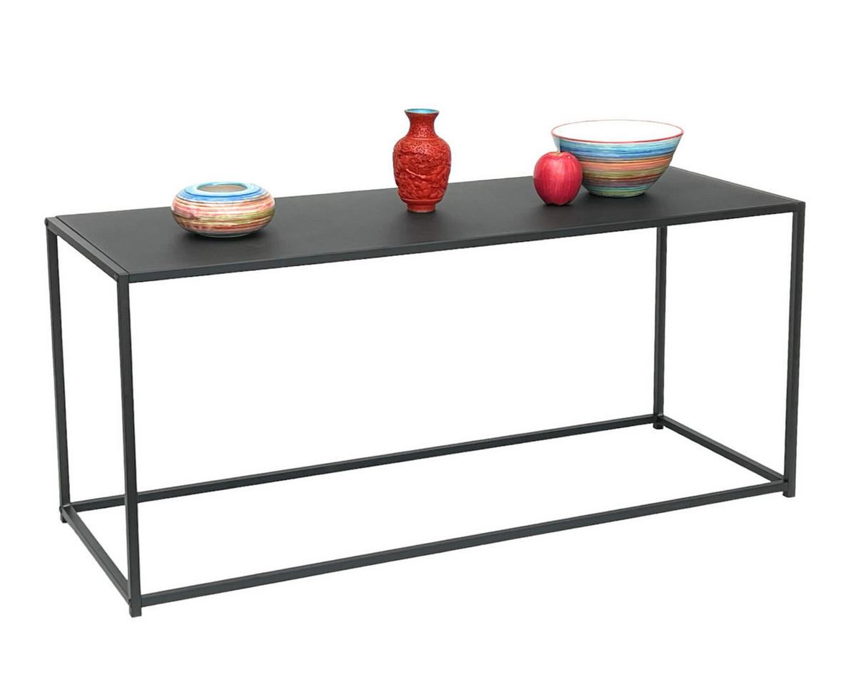 COUCHTISCH Schwarz Metall Eckig 110 x 50 x 40 cm - Schwarz, Metall (40/110/50cm) - DanDiBo