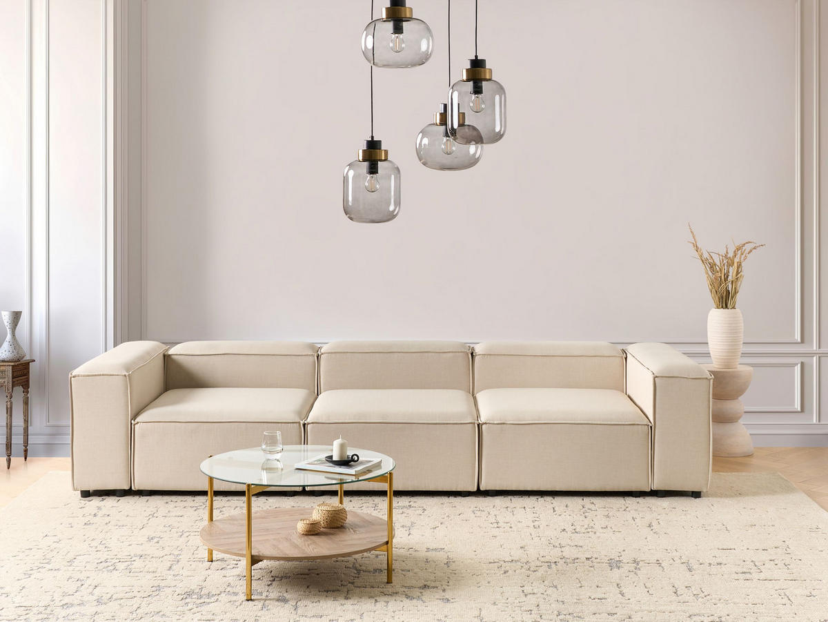 MODULÁRNÍ POHOVKA 3-místná Béžová Látka Ardal - béžová, textil (328/68/120cm) - Beliani