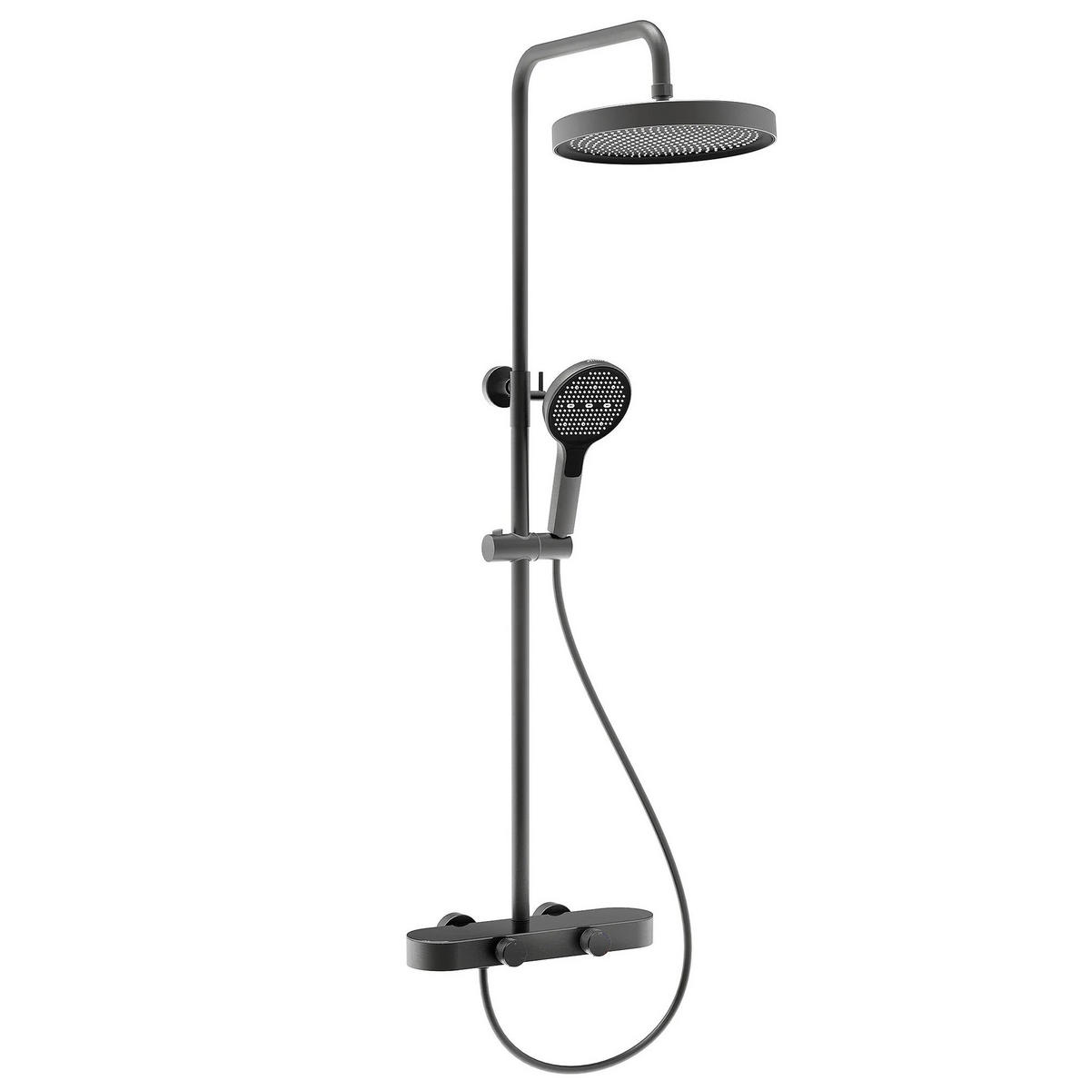 DUSCHGARNITUR Rea Creo Titan - Titanfarben, Metall (15.5/128/37cm) - REA