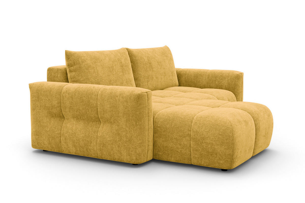 ECKSOFA VERONA 3-Sitzer links, Gelb - Gelb/Schwarz, Holz/Textil (224/173cm) - Courtois Laville