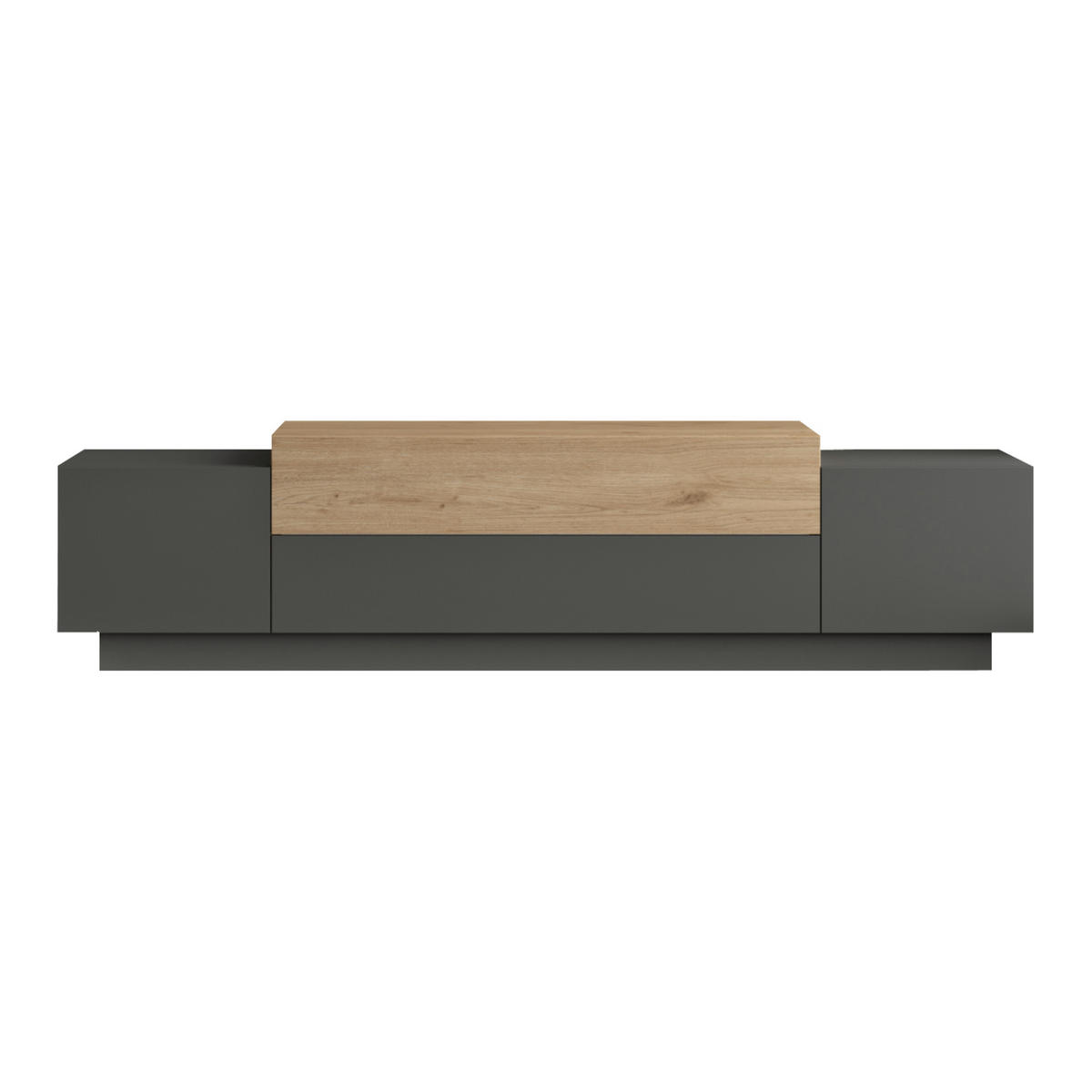 FERNSEHSCHRANK Firås - Eichefarben/Anthrazit, Holzwerkstoff (37.5/39/160cm) - [en.casa]