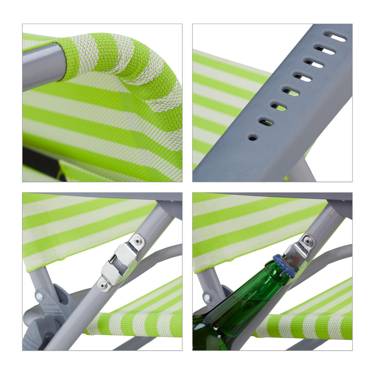 KLAPPLIEGESTUHL - Multicolor, Kunststoff/Textil (59/78/85cm) - Relaxdays