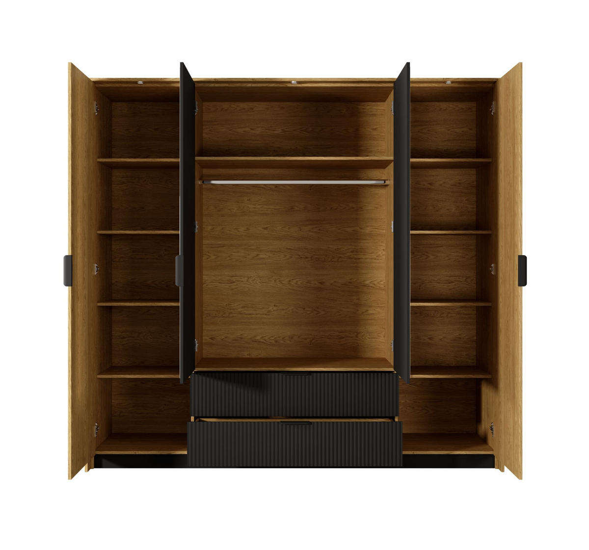 DREHTÜRENSCHRANK - Kleiderschrank BASTAD A 220 - Braun, Holzwerkstoff (224/210/59cm) - Möblo