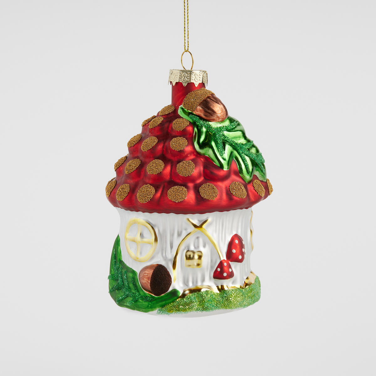 GLASKUGEL Sveppo, Mehrfarbig, 12.8 x 8.8 x 8.8 cm, Dekorative Weihnachtsdeko - Multicolor, Glas (8.8/12.8/8.8cm) - home&you