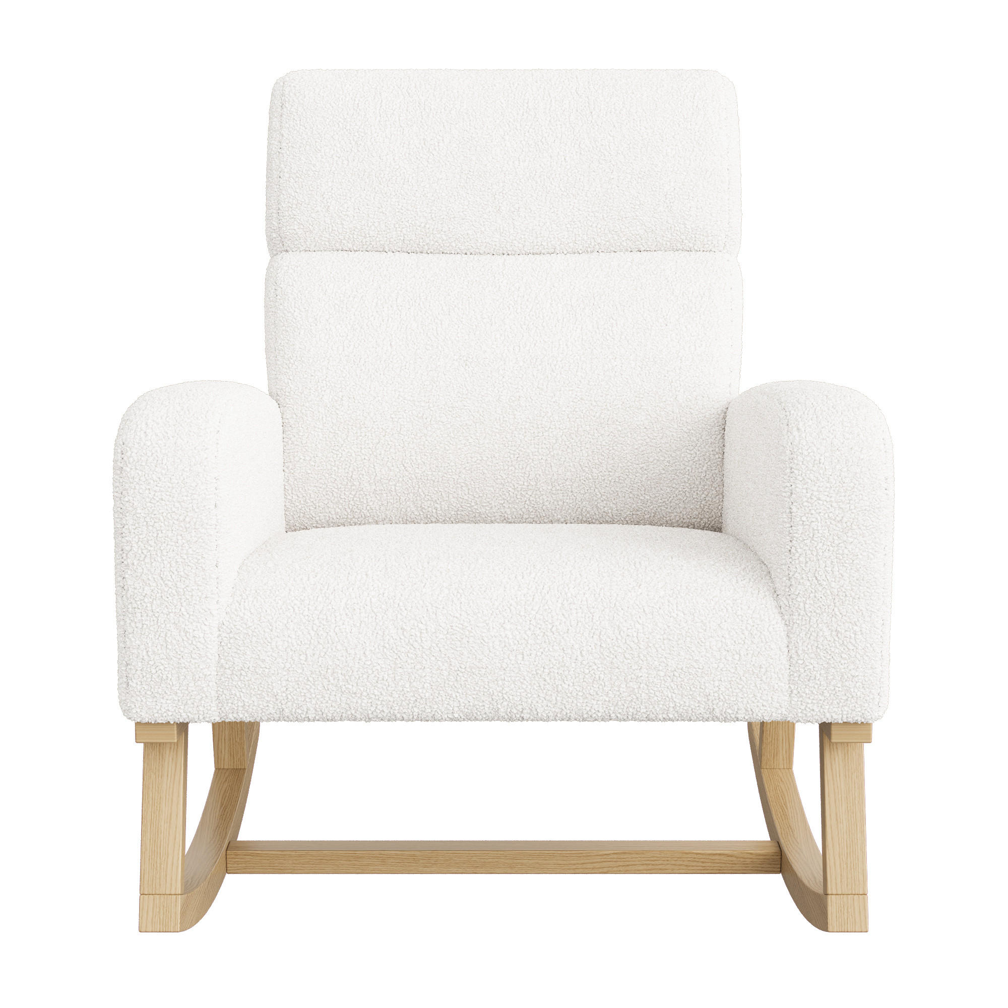 SCHAUKELSTUHL Weiß, Teddy-Samt, 79 x 69 x 87 cm - Weiß, Holz/Textil (69/87/79cm) - PARAFTA HOME