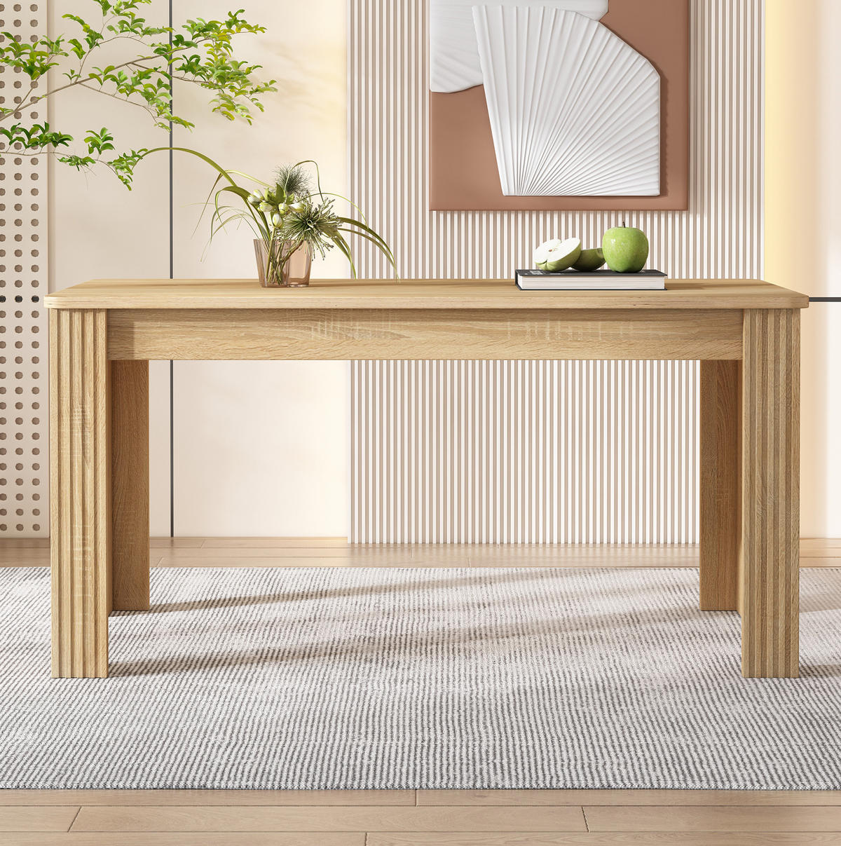 ESSTISCH in Eichefarben mit 4 Beinen - modern, stabil & pflegeleicht - Braun, Holzwerkstoff (116/65/75cm) - BEAOK