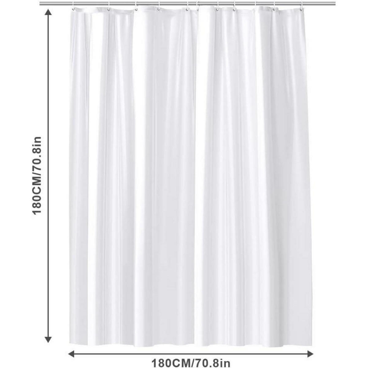 DUSCHVORHANG PEVA Weiß 180 x 180 cm Set mit 12 Ringen - Weiß, Kunststoff (180/180cm)