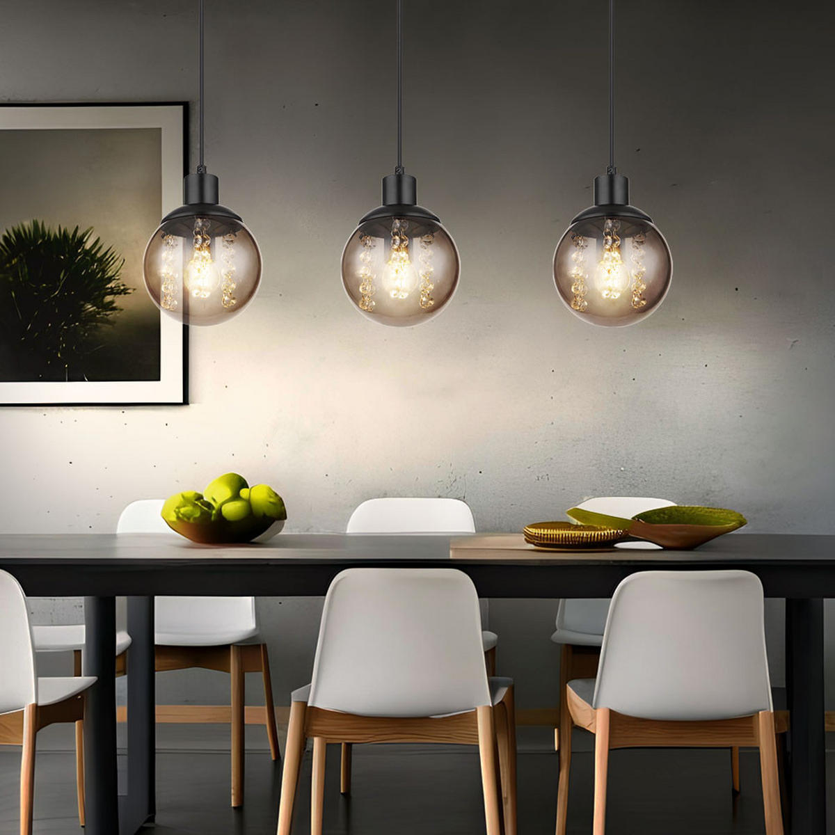 HÄNGELEUCHTE Richard Holz Grau - Grau, Holz (78/15/120cm) - Globo Lighting