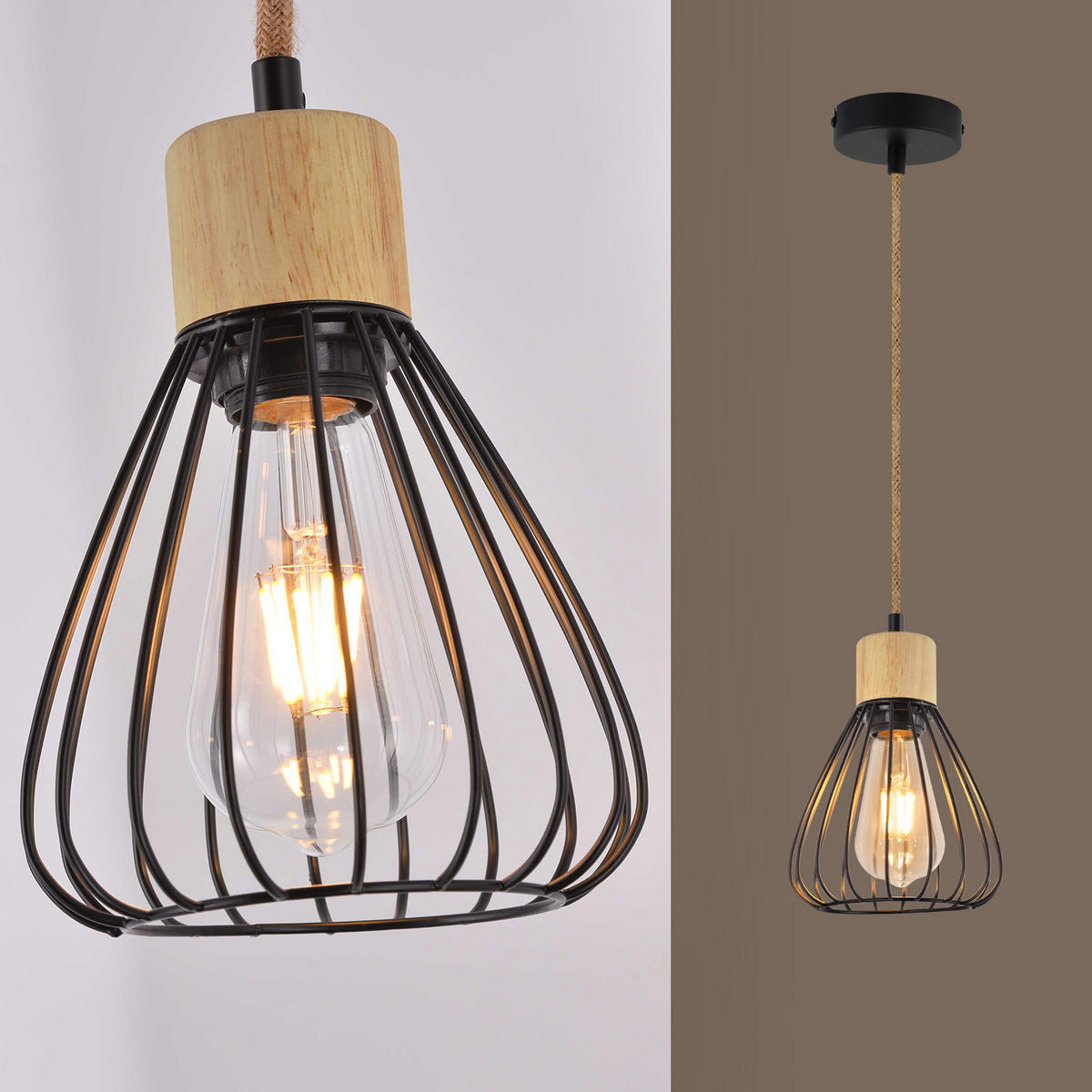 HÄNGELEUCHTE Nyxg 15.5/10/142 cm - Beige, Metall (15.5/10/142cm) - ZMH