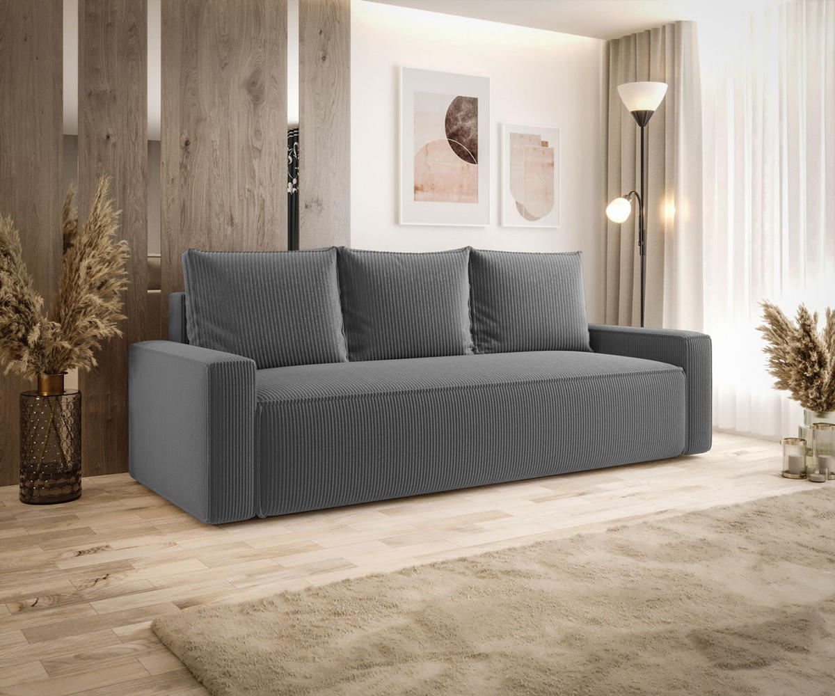 SOFA mit Schlaffunktion SAVIO Poso 60 - Grau, Textil (232/90/90cm) - Bedante