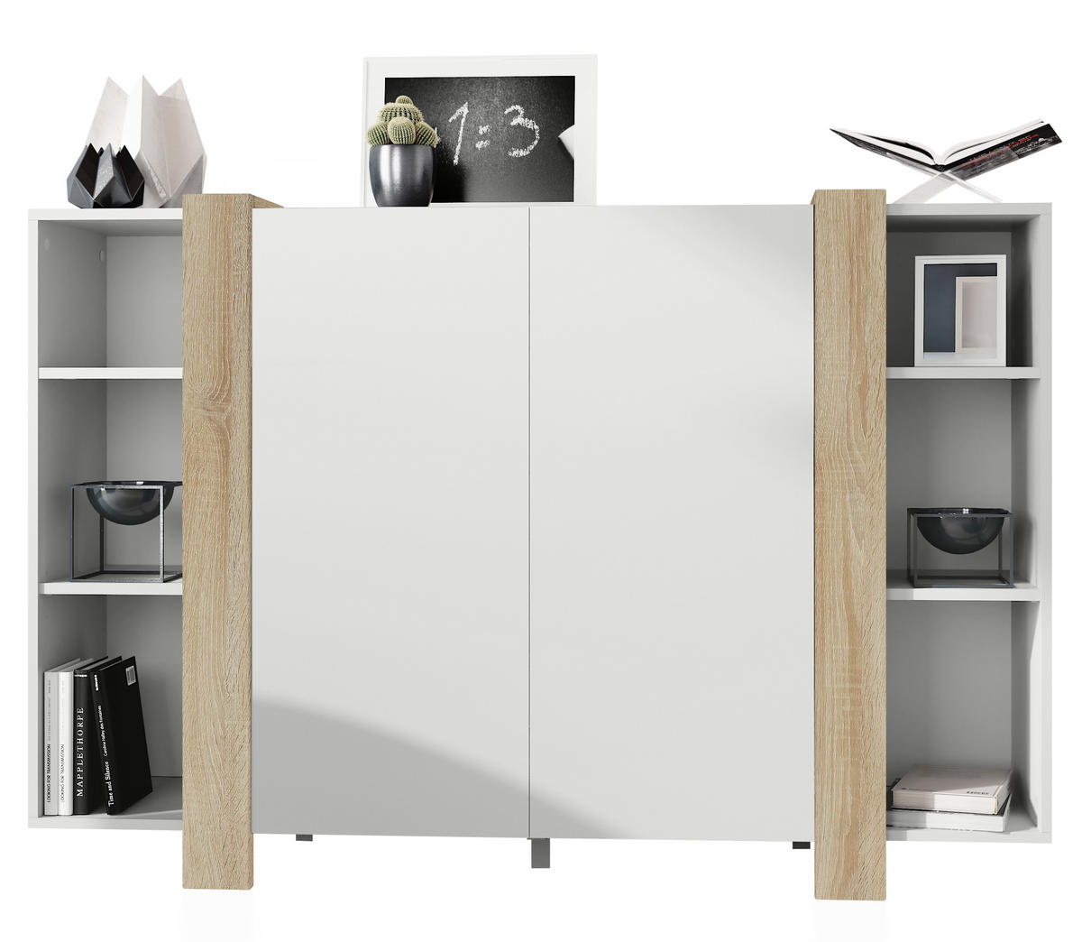 HIGHBOARD Ida Blenden in Eiche sägerau - Eiche San Remo, Holzwerkstoff (149/101/34cm) - Vladon