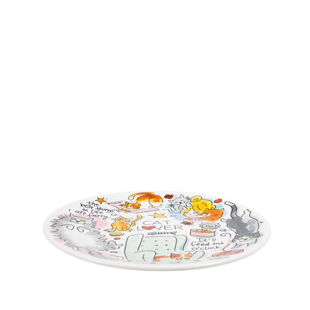 FRÜHSTÜCKSTELLER Katzenliebhaber in Bunt - 22cm - Multicolor, Keramik (21.8/21.8/2.5cm) - Blond Amsterdam