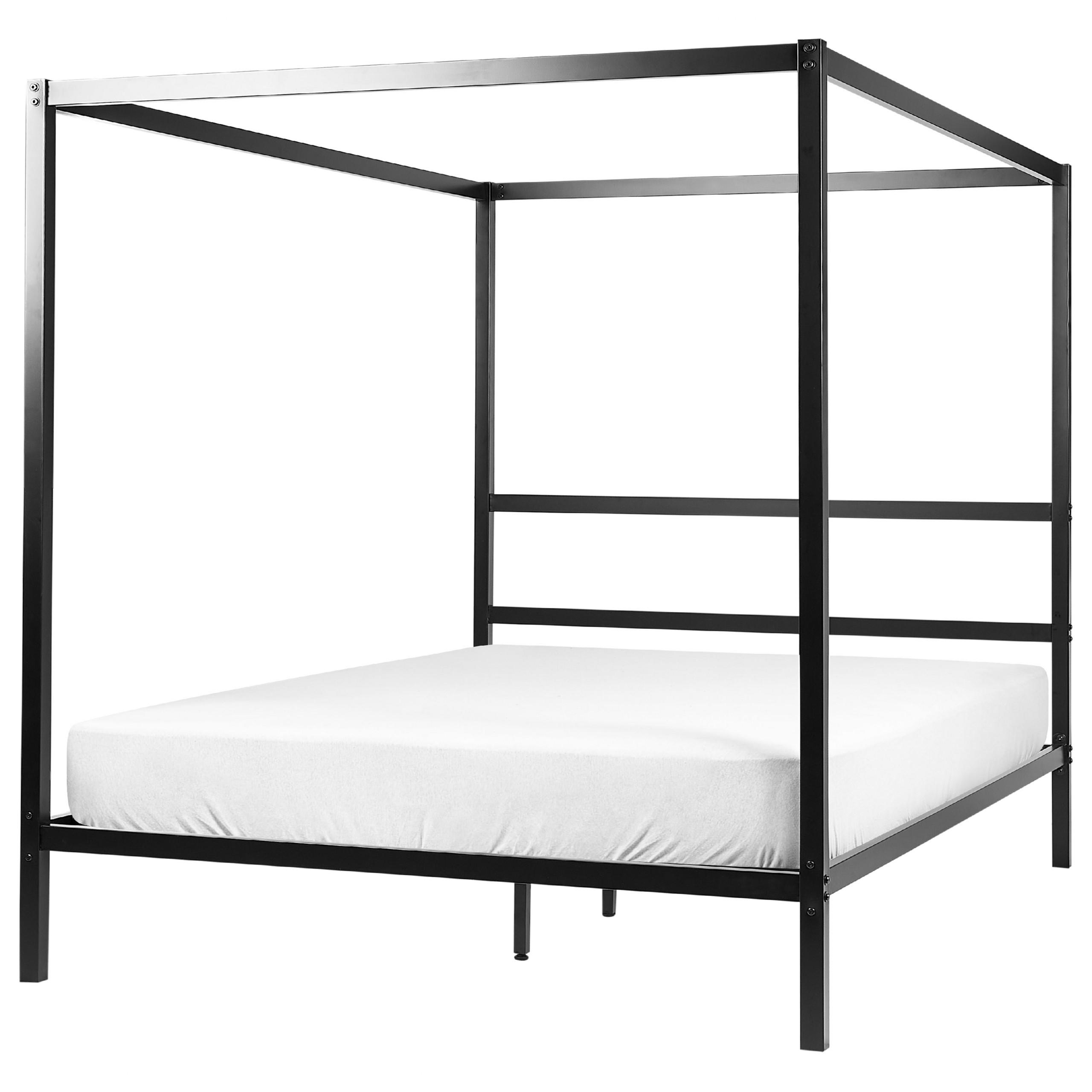 HIMMELBETT 160/200cm Schwarz Lestards - Schwarz, Metall (160/200cm) - Beliani