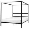 HIMMELBETT 160/200cm Schwarz Lestards - Schwarz, Metall (160/200cm) - Beliani