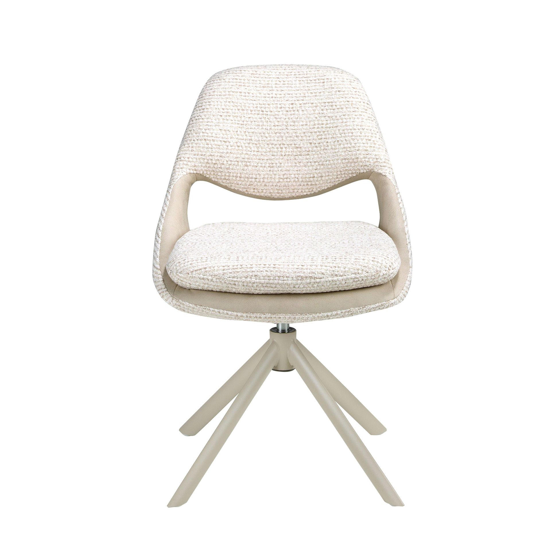 DREHSTUHL aus Stoff in Off-White und Creme - Ecru/Creme, Textil/Metall (54/85/66cm) - ANGEL CERDA