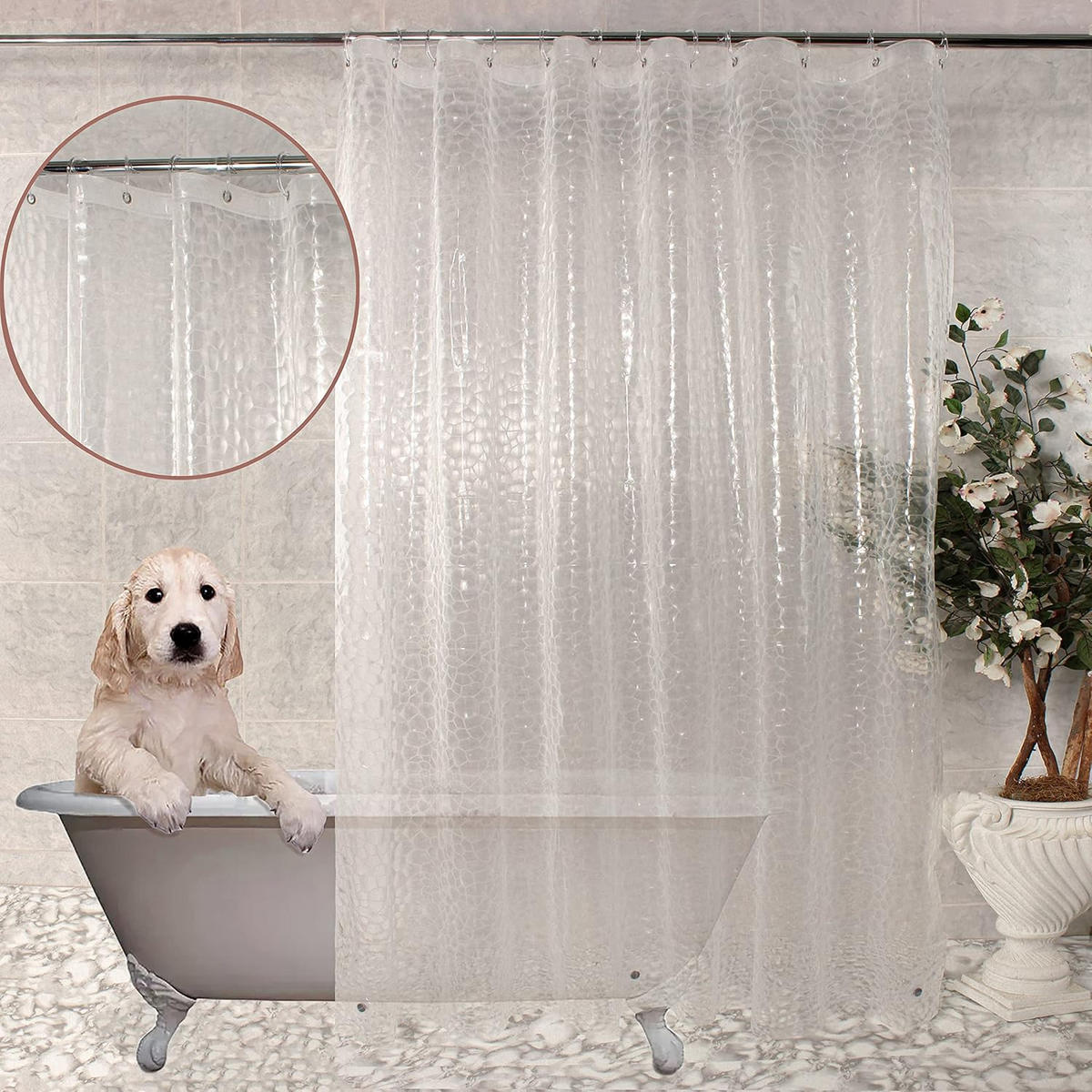 DUSCHVORHANG EVA transparent - Transparent, Kunststoff (180/150cm) - MCBOSON