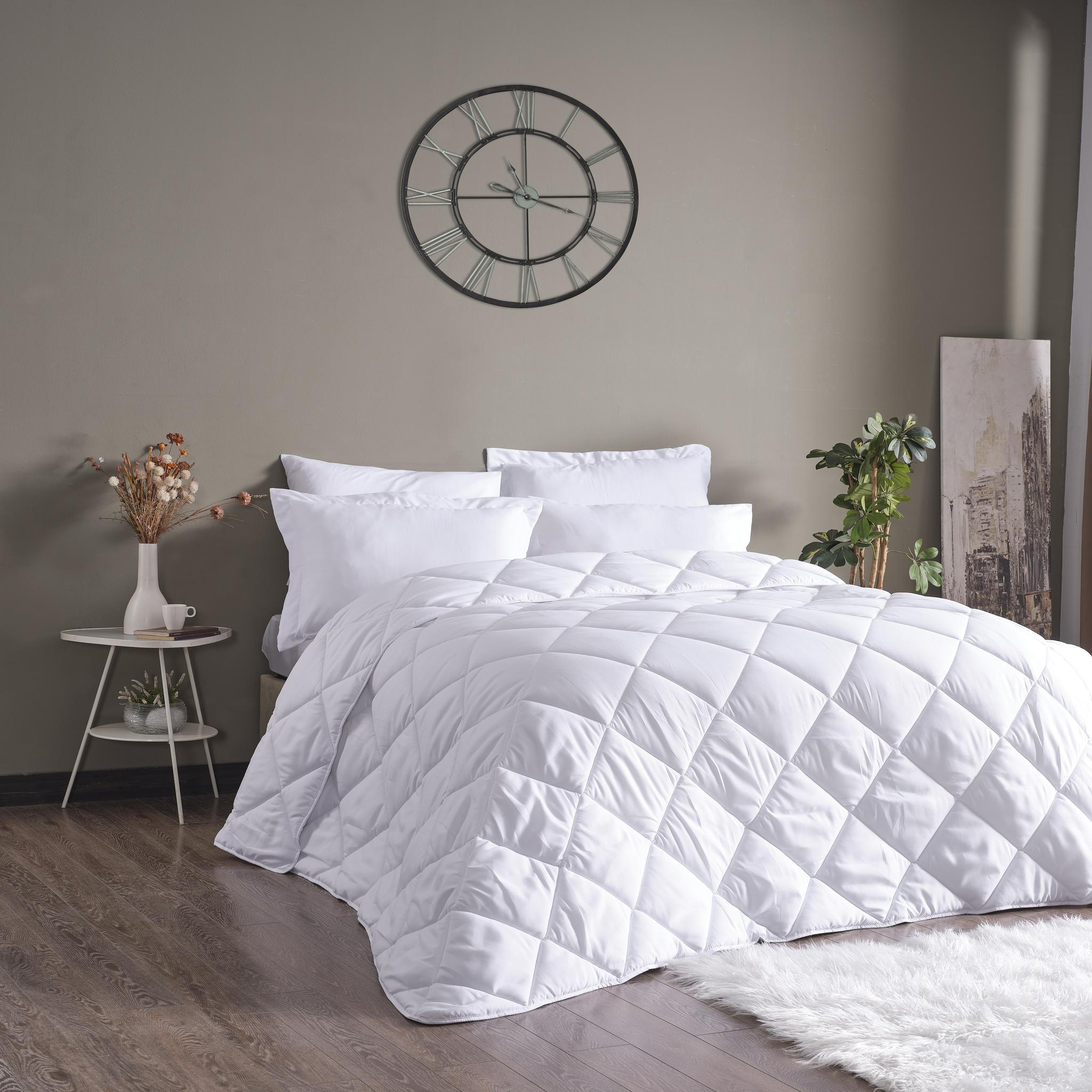 BETTDECKE 200x200 Ganzjahresdecke, 300 gsm Warme Bettdecke - Weiß, Textil (200/200cm) - Gowoll