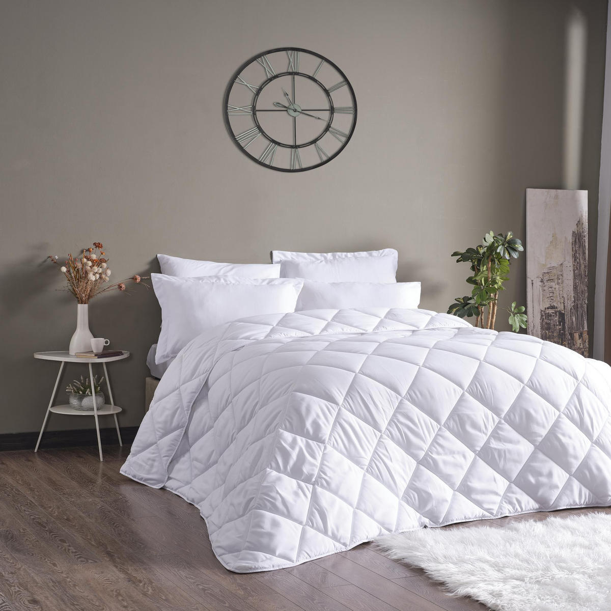 BETTDECKE 135x200 Ganzjahresdecke, 300 gsm Warme Bettdecke - Weiß, Textil (135/200cm) - Gowoll