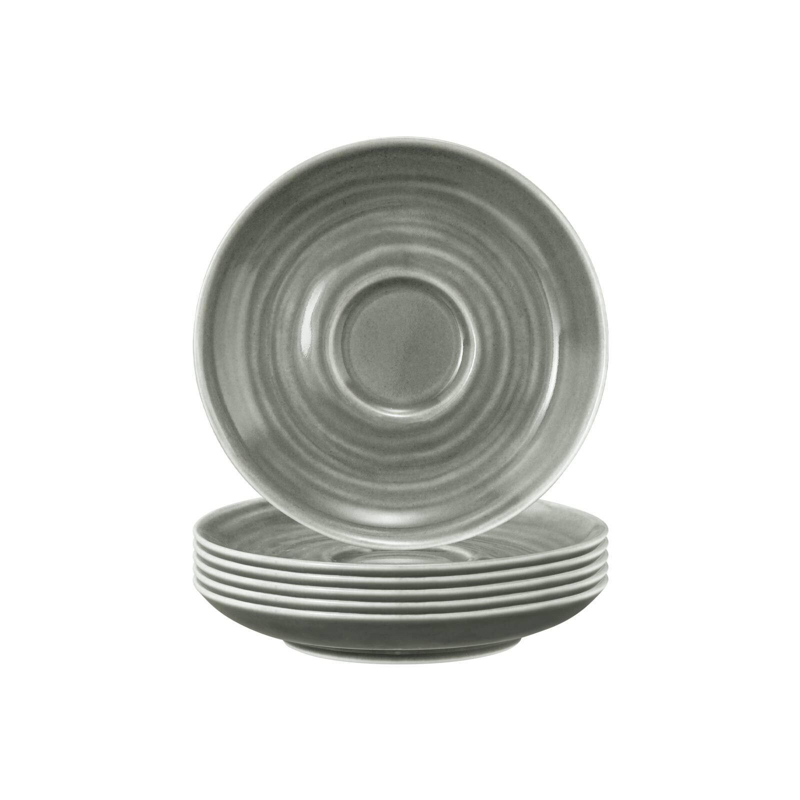 ESPRESSOUNTERTASSEN Terra Perlgrau ø 12 cm 6er Set - Grau, Keramik (12cm) - Seltmann Weiden