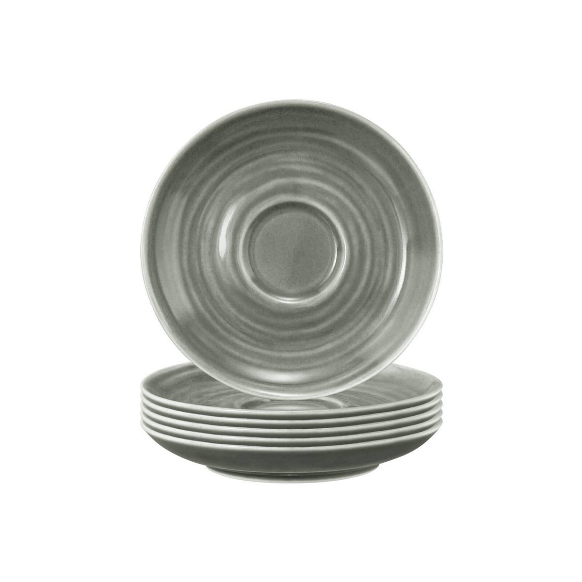 ESPRESSOUNTERTASSEN Terra Perlgrau ø 12 cm 6er Set - Grau, Keramik (12cm) - Seltmann Weiden