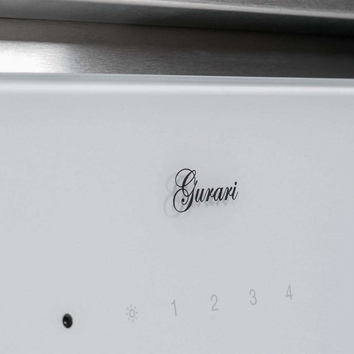 DUNSTABZUGSHAUBE GCH C 343 IS 90 WH 90 cm Weiß Glas/ Edelstahl - Silberfarben, Glas/Metall (90/17/60cm) - Gurari