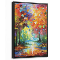 LEINWAND Bilder mit Rahmen - Landschaft - Wald - Farben - Natur - 20x30 - Multicolor, Textil (20/30cm) - MuchoWow