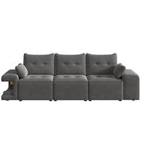 ECKSOFA 229.5/78/84 cm Grau mit gepolstertem Haustierbereich - Grau, Textil (229.5/78cm) - Oxeza