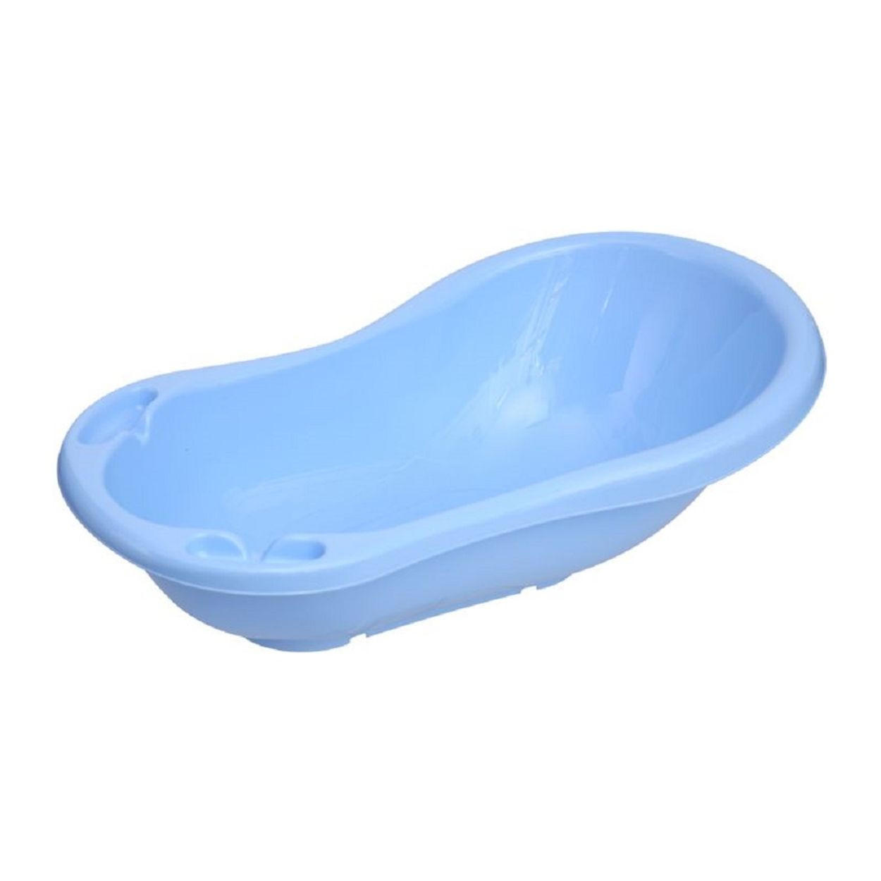 BABYBADEWANNE 84 cm mit Ablagefächer blau 84 cm lang, ergonomische Form ab Geburt - Blau, Kunststoff (46/84cm) - Lorelli
