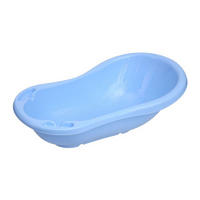 BABYBADEWANNE 84 cm mit Ablagefächer blau 84 cm lang, ergonomische Form ab Geburt - Blau, Kunststoff (46/84cm) - Lorelli