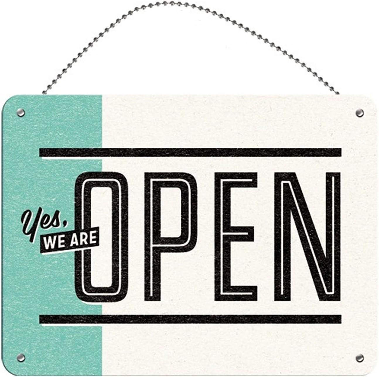 BLECHSCHILD 15/20 cm Wendeschild Open/Close - Multicolor, Metall (20/15/0.5cm) - Nostalgic-Art