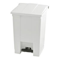 MÜLLEIMER Robuster Pedaleimer 30 Liter 43,5 x 40 x 41,3 cm Aus Konformen Polyethylen Weiß - Weiß, Metall (40/43.5/41.3cm) - PROREGAL